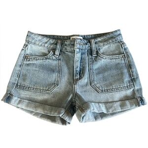 RSQ Girls Portchop Light Wash High Rise Denim Jean Shorts Size 8